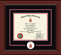 Kappa Sigma Fraternity certificate frame - Lasting Memories Circle Logo Certificate Frame in Sierra