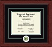 Pittsburgh Institute of Mortuary Science diploma frame - Lasting Memories Circle Logo Diploma Frame in Sierra