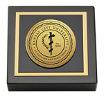 Kansas City University of Medicine and Biosciences paperweight - Gold Engraved Medallion Paperweight
