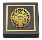 National Board of Public Health Examiners paperweight - Gold Engraved Medallion Paperweight