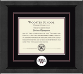 Wooster School in Connecticut diploma frame - Lasting Memories Circle Logo Diploma Frame in Arena