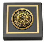 Gustavus Adolphus College paperweight - Gold Engraved Medallion Paperweight