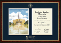 Charleston Southern University diploma frame - Campus Scene Overly Edition Diploma Frame in Murano