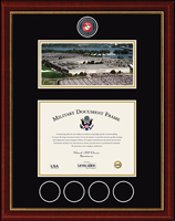 United States Marine Corps certificate frame - Challenge Coins Campus Scene Masterpiece Certificate Frame in Redding