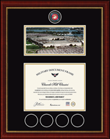 United States Marine Corps certificate frame - Challenge Coins Campus Scene Masterpiece Certificate Frame in Redding