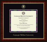 Carnegie Mellon University diploma frame - Tartan Plaid Gold Embossed Diploma Frame in Murano