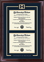 University of Michigan diploma frame - Spirit Medallion Double Diploma Frame in Encore