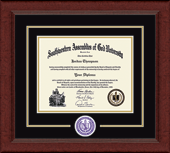 Southwestern Assemblies of God University diploma frame - Lasting Memories Circle Logo Diploma Frame in Sierra
