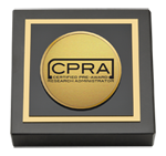 Research Administrators Certification Council paperweight - Gold Engraved Medallion Paperweight