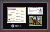 American Kennel Club certificate, registration and photo frame - Masterpiece Pedigree, Registration, & 5' x 7' Photo Frame in Kensington Silver