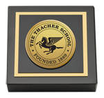 The Thacher School paperweight - Gold Engraved Medallion Paperweight