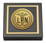 Licensed Practical Nurse Certificate Frame and Gifts paperweight - Gold Engraved Medallion Paperweight