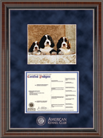 American Kennel Club certificate frame - Silver Embossed Pedigree & 8' x 10' Photo Frame in Chateau