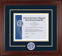 National Association of Registered Social Security Analysts certificate frame - Lasting Memories Circle Logo Certificate Frame in Sierra