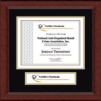 National Anti-Organized Retail Crime Association, Inc. certificate frame - Lasting Memories Banner Certificate Frame in Sierra