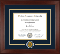 Western Governors University diploma frame - Lasting Memories Circle Logo Diploma Frame in Sierra