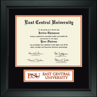 East Central University diploma frame - Lasting Memories Circle Logo Diploma Frame in Arena