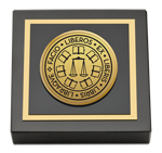 St. John's College-Santa Fe Paperweight - Gold Engraved Medallion Paperweight