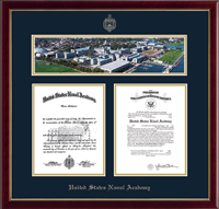 United States Naval Academy diploma frame - Aerial View Campus Scene Double Diploma Frame in Galleria
