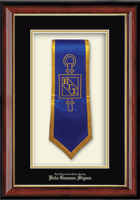 Beta Gamma Sigma Honor Society diploma frame - Commemorative Stole Shadow Box Frame in Southport Gold
