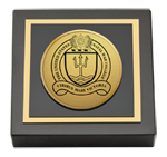 United States Naval War College Paperweight - Gold Engraved Medallion Paperweight