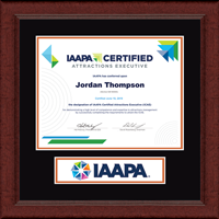 International Association of Amusement Parks and Attractions certificate frame - Lasting Memories Certificate Frame in Sierra