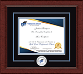 Gold Coast Schools certificate frame - Lasting Memories Circle Logo Certificate Frame in Sierra