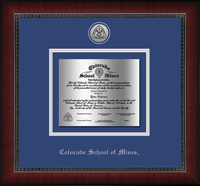 Colorado School of Mines diploma frame - Silver Engraved Medallion Diploma Frame in Sutton