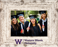 Western Illinois University photo frame - Spectrum Photo Frame in Barnwood White