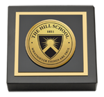 The Hill School paperweight - Gold Engraved Medallion Paperweight