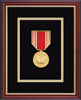 United States Air Force medal shadowbox frame - Shadow Box for Medal - Gold inner mat in Newport
