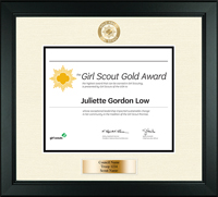 Girl Scout Gold Award certificate frame - Girl Scout Gold Award Certificate Frame in Arena