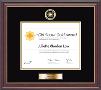Girl Scout Gold Award certificate frame - Girl Scout Gold Award Certificate Frame in Studio Gold