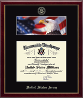 Honorable Discharge Frames certificate frame - US Army Photo and Honorable Discharge Certificate Frame - Flag with Eagle in Galleria