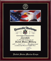 Honorable Discharge Frames certificate frame - US Marines Photo and Honorable Discharge Certificate Frame - Flag and Eagle in Galleria