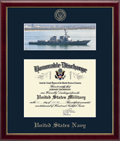 United States Navy certificate frame - US Navy Photo and Honorable Discharge Certificate Frame - Navy Ship in Galleria