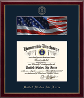 Honorable Discharge Frames certificate frame - US Air Force Photo and Honorable Discharge Certificate Frame - Flag in Galleria