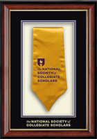 The National Society of Collegiate Scholars diploma frame - Commemorative Stole Shadow Box Frame in Southport Gold