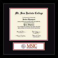 Mt. San Jacinto College diploma frame - Lasting Memories Banner Diploma Frame in Metro