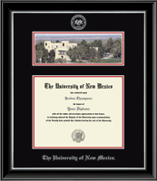 The University of New Mexico diploma frame - Campus Scene Diploma Frame in Onyx Silver