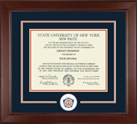 State University of New York  New Paltz diploma frame - Lasting Memories Circle Logo Diploma Frame in Sierra