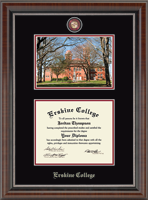 Erskine College diploma frame - Campus Scene Masterpiece Diploma Frame in Chateau
