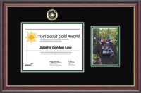 Girl Scout Gold Award certificate & photo frame - Girl Scout Gold Award Certificate & Photo Frame in Studio Gold