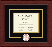 Scarsdale High School in New York diploma frame - Lasting Memories Circle Logo Diploma Frame in Sierra