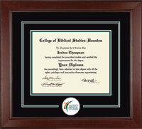 College of Biblical Studies - Houston diploma frame - Lasting Memories Circle Logo Diploma Frame in Sierra