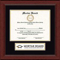 Mortar Board National College Senior Honor Society certificate frame - Lasting Memories Banner Certificate Frame in Sierra