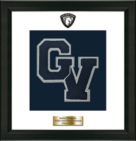 Golden View Classical Academy varsity letter frame - Varsity Letter Frame in Obsidian