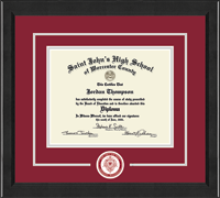 Saint John's High School diploma frame - Lasting Memories Circle Logo Diploma Frame in Arena
