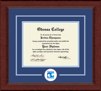 Odessa College diploma frame - Lasting Memories Circle Logo Diploma Frame in Sierra