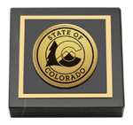 State of Colorado paperweight  - Gold Engraved Medallion Paperweight
